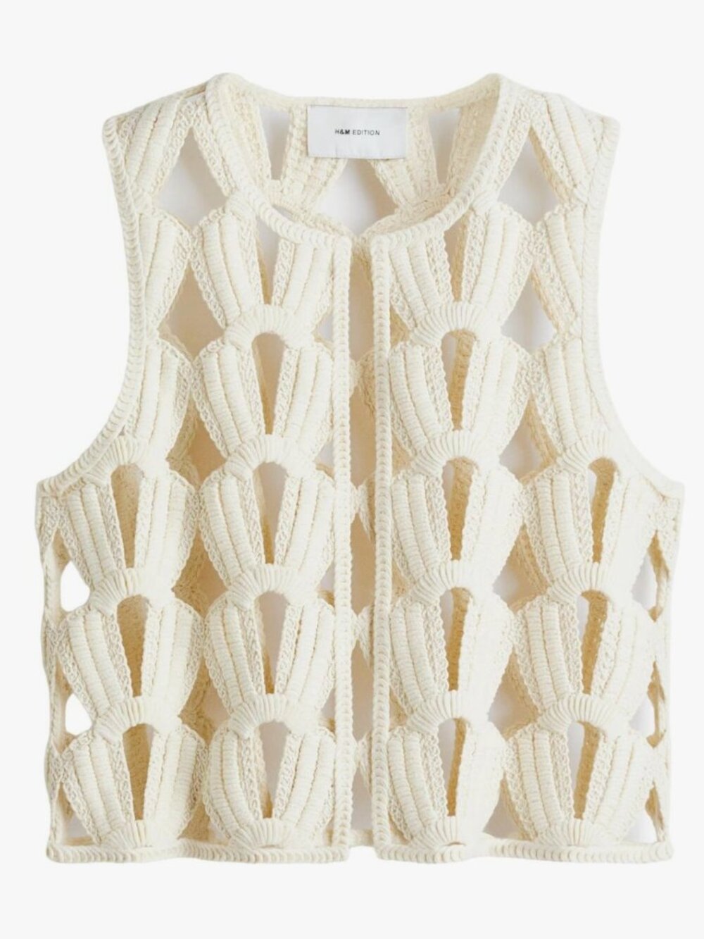 NWT H&M Crochet-look Vest Cream XS